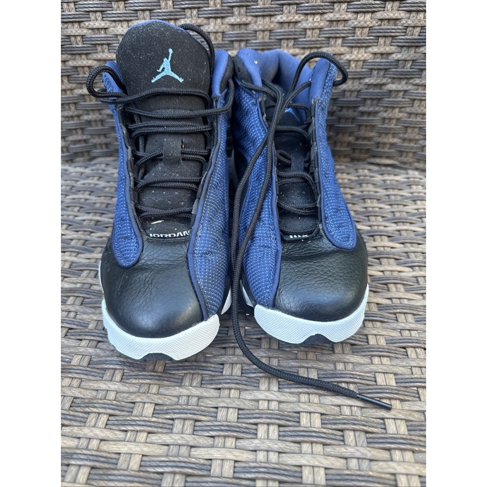 Jordan Air Jordan 13 Kids US 6Y Black/Blue/White Mid Top Leather 884129-400 - Picture 4 of 6
